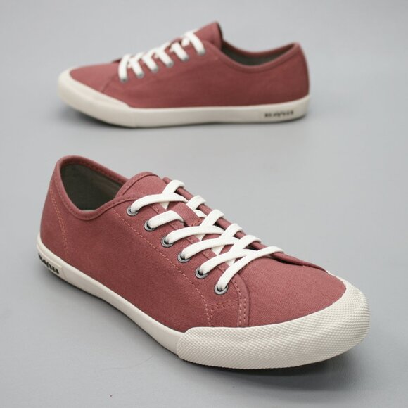 SeaVees Ladies 10 Monterey Standard Red Cotton Canvas Tennis Gym Shoes Sneakers - Picture 1 of 12